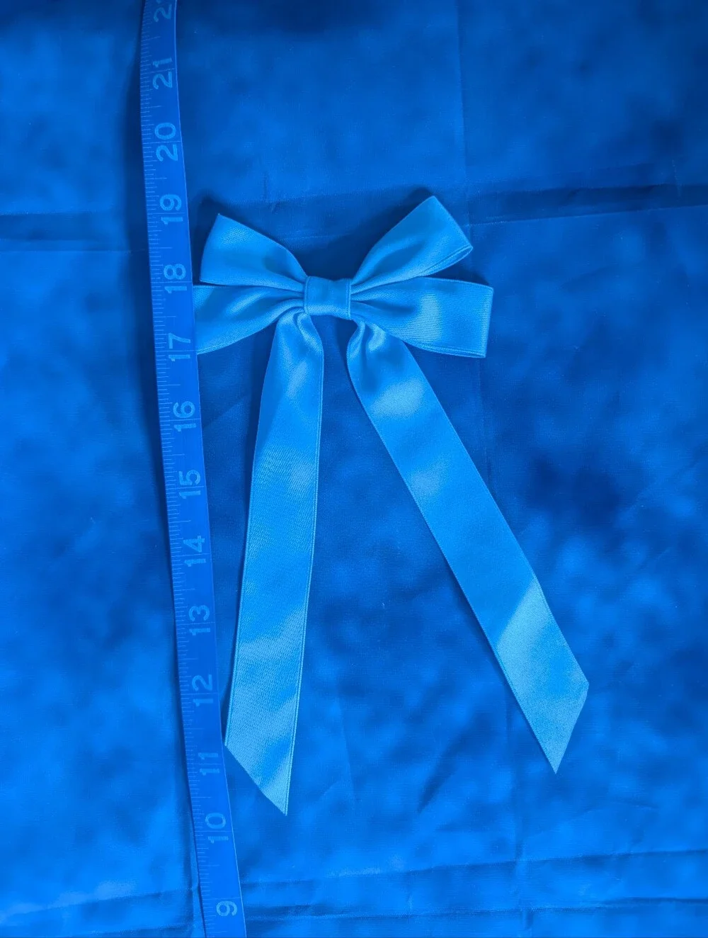 Double Layer Ribbon Bow Hair Accessory Set Of 2 Light Blue With Alligator Clip